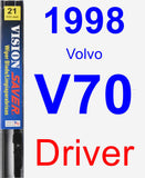 Driver Wiper Blade for 1998 Volvo V70 - Vision Saver