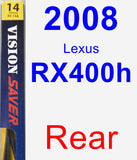 Rear Wiper Blade for 2008 Lexus RX400h - Rear