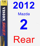 Rear Wiper Blade for 2012 Mazda 2 - Rear