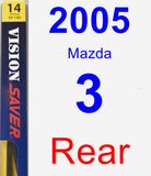 Rear Wiper Blade for 2005 Mazda 3 - Rear