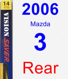 Rear Wiper Blade for 2006 Mazda 3 - Rear