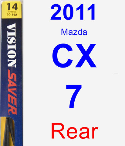 Rear Wiper Blade for 2011 Mazda CX-7 - Rear