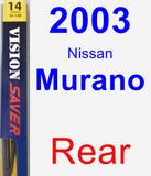 Rear Wiper Blade for 2003 Nissan Murano - Rear