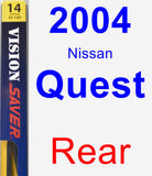 Rear Wiper Blade for 2004 Nissan Quest - Rear