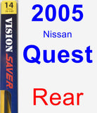 Rear Wiper Blade for 2005 Nissan Quest - Rear