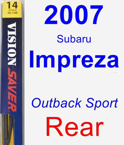 Rear Wiper Blade for 2007 Subaru Impreza - Rear