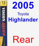 Rear Wiper Blade for 2005 Toyota Highlander - Rear