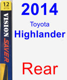 Rear Wiper Blade for 2014 Toyota Highlander - Rear