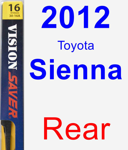 Rear Wiper Blade for 2012 Toyota Sienna - Rear