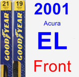 Front Wiper Blade Pack for 2001 Acura EL - Premium