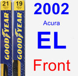 Front Wiper Blade Pack for 2002 Acura EL - Premium