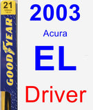 Driver Wiper Blade for 2003 Acura EL - Premium