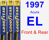 Front & Rear Wiper Blade Pack for 1997 Acura EL - Premium