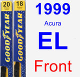 Front Wiper Blade Pack for 1999 Acura EL - Premium