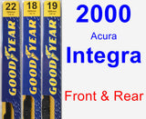 Front & Rear Wiper Blade Pack for 2000 Acura Integra - Premium
