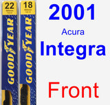 Front Wiper Blade Pack for 2001 Acura Integra - Premium