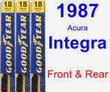 Front & Rear Wiper Blade Pack for 1987 Acura Integra - Premium