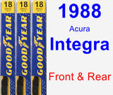 Front & Rear Wiper Blade Pack for 1988 Acura Integra - Premium