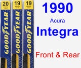 Front & Rear Wiper Blade Pack for 1990 Acura Integra - Premium