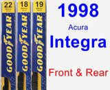 Front & Rear Wiper Blade Pack for 1998 Acura Integra - Premium