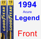 Front Wiper Blade Pack for 1994 Acura Legend - Premium