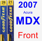 Front Wiper Blade Pack for 2007 Acura MDX - Premium