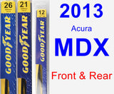 Front & Rear Wiper Blade Pack for 2013 Acura MDX - Premium