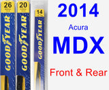 Front & Rear Wiper Blade Pack for 2014 Acura MDX - Premium