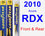 Front & Rear Wiper Blade Pack for 2010 Acura RDX - Premium
