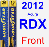 Front Wiper Blade Pack for 2012 Acura RDX - Premium
