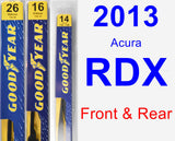 Front & Rear Wiper Blade Pack for 2013 Acura RDX - Premium