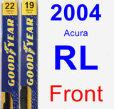 Front Wiper Blade Pack for 2004 Acura RL - Premium