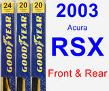 Front & Rear Wiper Blade Pack for 2003 Acura RSX - Premium