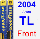 Front Wiper Blade Pack for 2004 Acura TL - Premium
