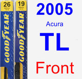 Front Wiper Blade Pack for 2005 Acura TL - Premium