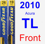Front Wiper Blade Pack for 2010 Acura TL - Premium