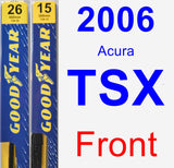 Front Wiper Blade Pack for 2006 Acura TSX - Premium