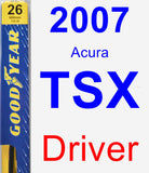 Driver Wiper Blade for 2007 Acura TSX - Premium