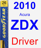 Driver Wiper Blade for 2010 Acura ZDX - Premium