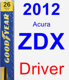 Driver Wiper Blade for 2012 Acura ZDX - Premium