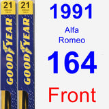 Front Wiper Blade Pack for 1991 Alfa Romeo 164 - Premium