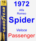 Passenger Wiper Blade for 1972 Alfa Romeo Spider - Premium