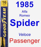 Passenger Wiper Blade for 1985 Alfa Romeo Spider - Premium