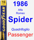 Passenger Wiper Blade for 1986 Alfa Romeo Spider - Premium