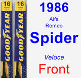 Front Wiper Blade Pack for 1986 Alfa Romeo Spider - Premium