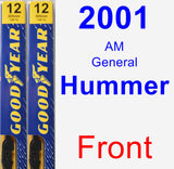 Front Wiper Blade Pack for 2001 AM General Hummer - Premium