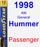 Passenger Wiper Blade for 1998 AM General Hummer - Premium