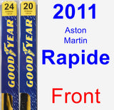 Front Wiper Blade Pack for 2011 Aston Martin Rapide - Premium