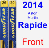 Front Wiper Blade Pack for 2014 Aston Martin Rapide - Premium