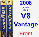 Front Wiper Blade Pack for 2008 Aston Martin V8 Vantage - Premium